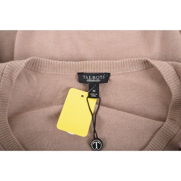 Talbots Womens Brown Sequined Cardigan Sweater 3/4 sleeves Sz US M NWT - Picture 6 of 6